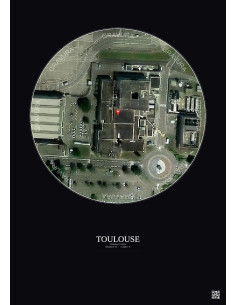 Toulouse, France - Custom Satellite View 0.1 km · Color · Dark background