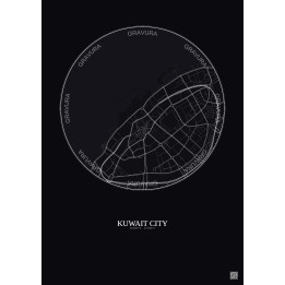 Affiche Kuwait City – Poster carte de ville 2.5km | Gravura – Fo
