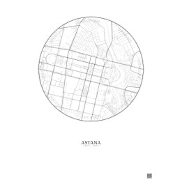 Affiche Astana – Poster carte de ville 2.5km | Gravura – Fond cl