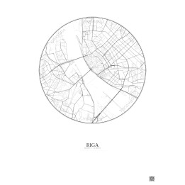 Affiche Riga – Poster carte de ville 2.5km | Gravura – Fond clai