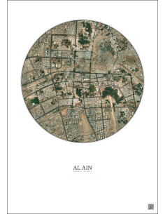 Affiche Al Ain – Poster vue satellite 5km Couleur | Gravura – Fond clair