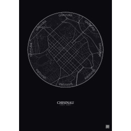Affiche Chisinau – Poster carte de ville 2.5km | Gravura – Fond 