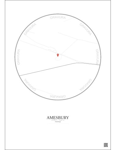 Amesbury - Carte de ville personnalisée 1 km · Fond clair
