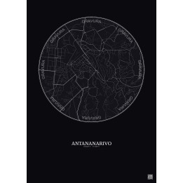 Affiche Antananarivo – Poster carte de ville 2.5km | Gravura – F