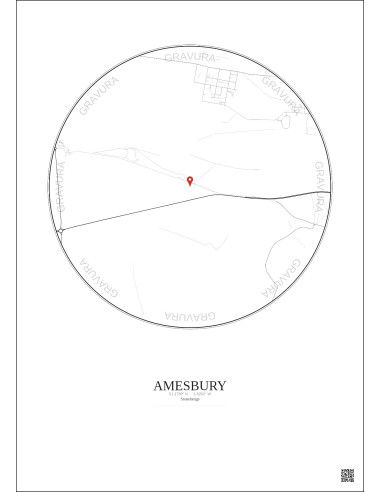 Amesbury - Custom City Map 2.5 km · Light background