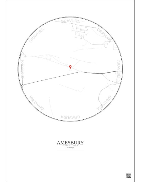 Amesbury - Custom City Map 2.5 km · Light background