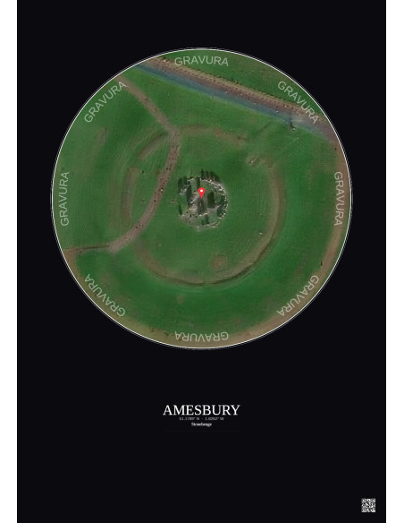 Amesbury - Vue satellite personnalisée 0.1 km · Couleur · Fond foncé