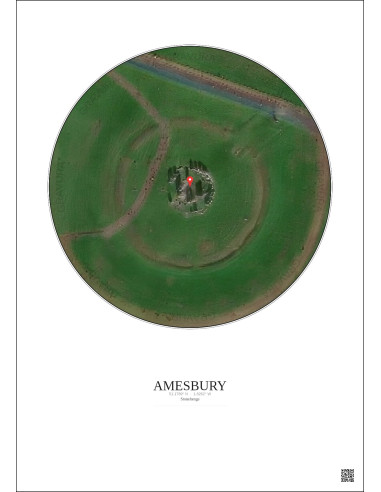 Amesbury - Vue satellite personnalisée 0.1 km · Couleur · Fond clair