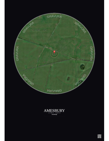 Amesbury - Custom Satellite View 1 km · Color · Dark background