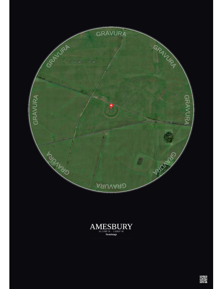 Amesbury - Custom Satellite View 1 km · Color · Dark background