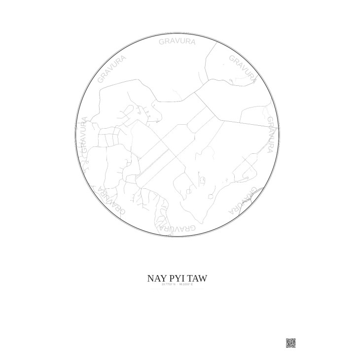 Affiche Nay Pyi Taw – Poster carte de ville 2.5km | Gravura – Fo