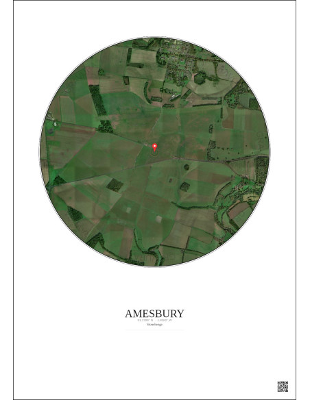Amesbury - Custom Satellite View 2.5 km · Color · Light background