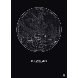 Affiche Ulaanbaatar – Poster carte de ville 6km | Gravura – Fond