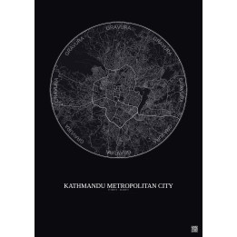 Kathmandu Metropolitan City City Map Poster 10km | Gravura – Dar