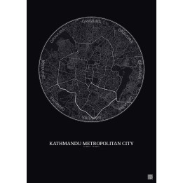 Affiche Kathmandu Metropolitan City – Poster carte de ville 6km 