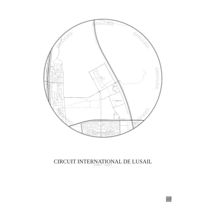 Affiche Circuit International De Lusail – Poster carte de ville 