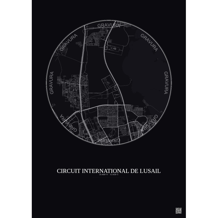 Affiche Circuit International De Lusail – Poster carte de ville 