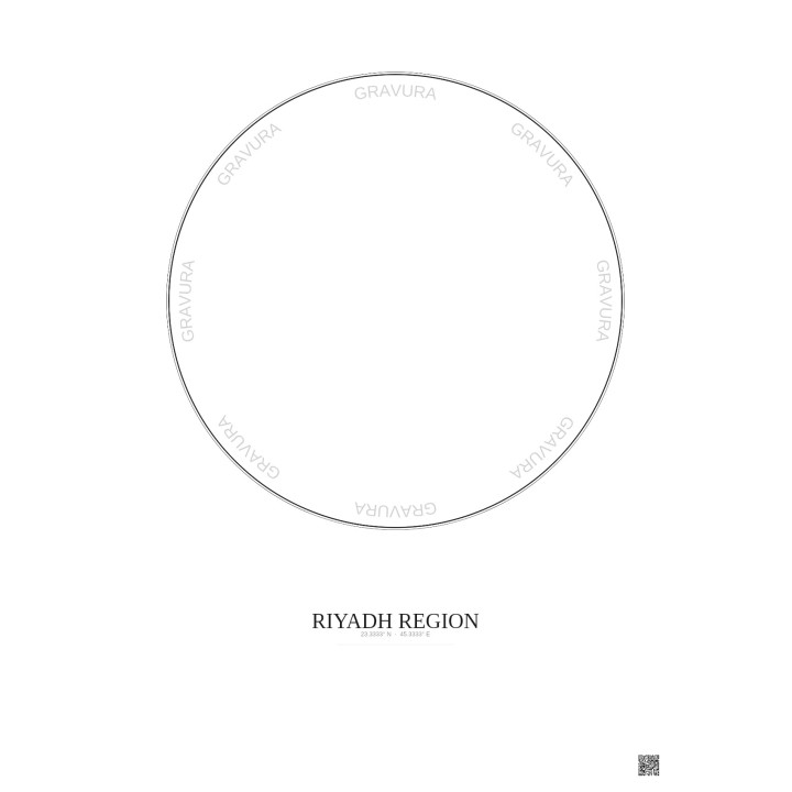 Riyadh Region City Map Poster 2.5km | Gravura – Light background