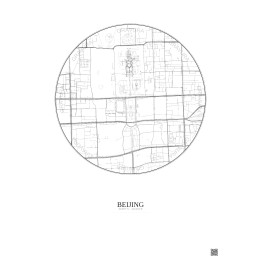Affiche Beijing – Poster carte de ville 2.5km | Gravura – Fond clair