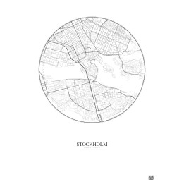Affiche Stockholm – Poster carte de ville 2.5km | Gravura – Fond