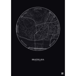 Affiche Bratislava – Poster carte de ville 2.5km | Gravura – Fon