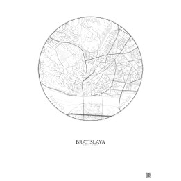 Affiche Bratislava – Poster carte de ville 2.5km | Gravura – Fon