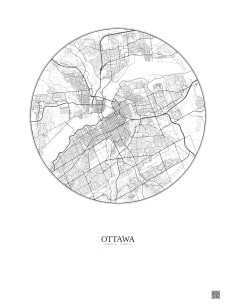 Affiche Ottawa – Poster carte de ville 10km | Gravura – Fond clair