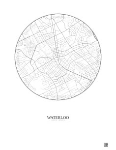 Waterloo City Map Poster 2.5km | Gravura – Light background