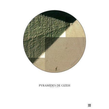 Affiche Pyramides De Gizeh – Poster vue satellite 0.1km Couleur | Gravura – Fond clair