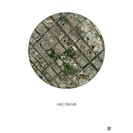 Affiche Abu Dhabi – Poster vue satellite 2.5km Couleur | Gravura