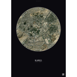 Affiche Kabul – Poster vue satellite 2.5km Couleur | Gravura – F