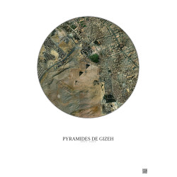 Affiche Pyramides De Gizeh – Poster vue satellite 2.5km Couleur | Gravura – Fond clair