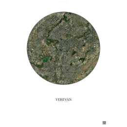 Affiche Yerevan – Poster vue satellite 6km Couleur | Gravura – F