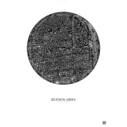 Affiche Buenos Aires – Poster vue satellite 2.5km N&B | Gravura 