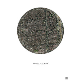 Affiche Buenos Aires – Poster vue satellite 2.5km Couleur | Grav