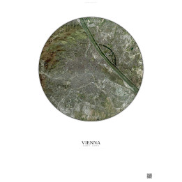 Affiche Vienna – Poster vue satellite 10km Couleur | Gravura – F