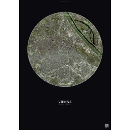 Affiche Vienna – Poster vue satellite 6km Couleur | Gravura – Fo