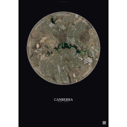 Affiche Canberra – Poster vue satellite 10km Couleur | Gravura –