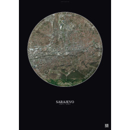 Affiche Sarajevo – Poster vue satellite 2.5km Couleur | Gravura 