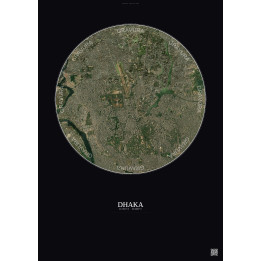 Affiche Dhaka – Poster vue satellite 6km Couleur | Gravura – Fon