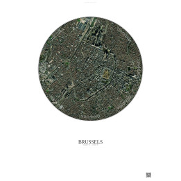 Affiche Brussels – Poster vue satellite 2.5km Couleur | Gravura 