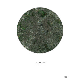 Affiche Brussels – Poster vue satellite 6km Couleur | Gravura – 