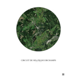 Affiche Circuit De Spa Francorchamps – Poster vue satellite 5km 