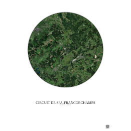 Affiche Circuit De Spa Francorchamps – Poster vue satellite 10km