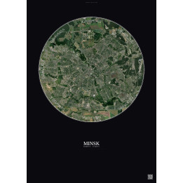 Affiche Minsk – Poster vue satellite 10km Couleur | Gravura – Fo