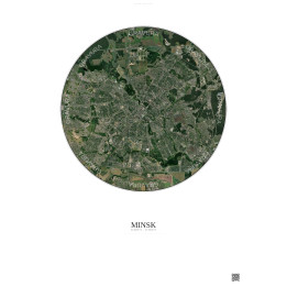 Affiche Minsk – Poster vue satellite 10km Couleur | Gravura – Fo