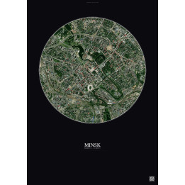 Affiche Minsk – Poster vue satellite 2.5km Couleur | Gravura – F