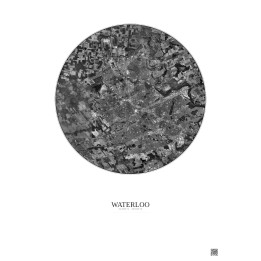 Affiche Waterloo – Poster vue satellite 10km N&B | Gravura – Fon
