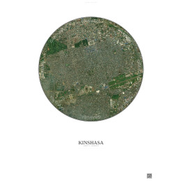 Affiche Kinshasa – Poster vue satellite 2.5km Couleur | Gravura 
