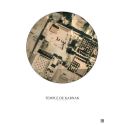 Affiche Temple De Karnak – Poster vue satellite 0.1km Couleur | Gravura – Fond clair